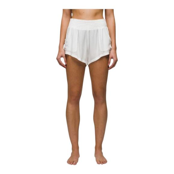 Prana shorts womens size xl white fernie hybrid swim beachy gauzy coverup - Picture 1 of 10